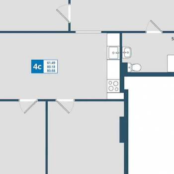 Продается Многокомнатная квартира, 80,7 м²