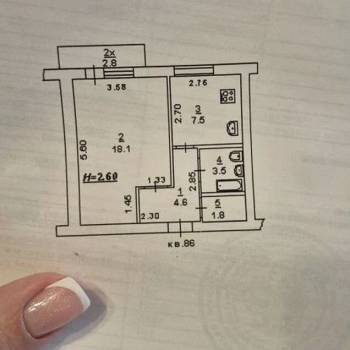 Сдается 1-комнатная квартира, 34 м²