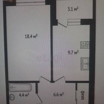 Сдается 1-комнатная квартира, 40,5 м²