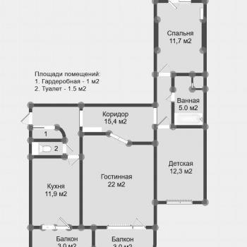 Продается 3-х комнатная квартира, 83,8 м²