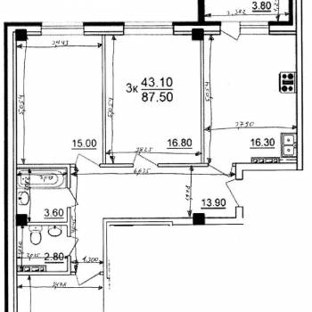 Продается 3-х комнатная квартира, 79 м²