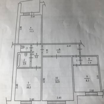 Продается 3-х комнатная квартира, 61,9 м²