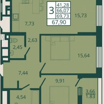 Продается 3-х комнатная квартира, 70 м²