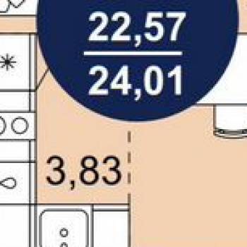 Продается 1-комнатная квартира, 26,1 м²