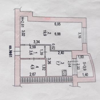 Продается 1-комнатная квартира, 38 м²