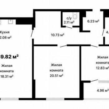 Продается 3-х комнатная квартира, 93 м²