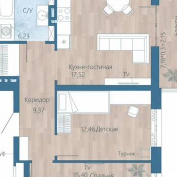 Продается 3-х комнатная квартира, 60 м²