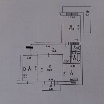 Продается 3-х комнатная квартира, 60 м²