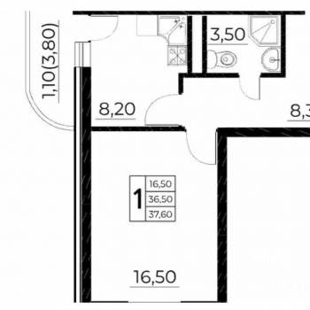 Продается 1-комнатная квартира, 37 м²