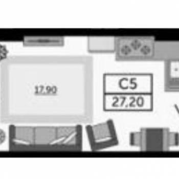 Продается 1-комнатная квартира, 27,6 м²