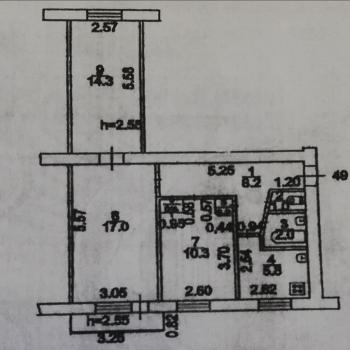 Продается 3-х комнатная квартира, 59 м²