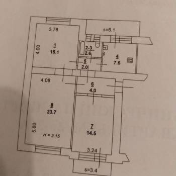 Продается 3-х комнатная квартира, 70 м²