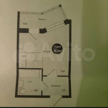 Продается 1-комнатная квартира, 27,5 м²