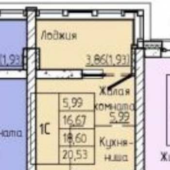 Продается 1-комнатная квартира, 20,53 м²