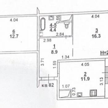 Продается 2-х комнатная квартира, 54,2 м²