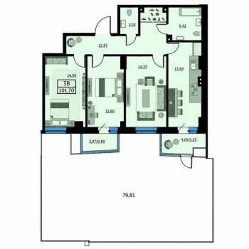 Продается 3-х комнатная квартира, 102,2 м²