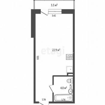 Продается 1-комнатная квартира, 28 м²
