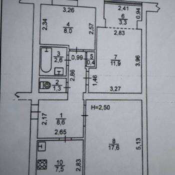 Продается 3-х комнатная квартира, 61 м²