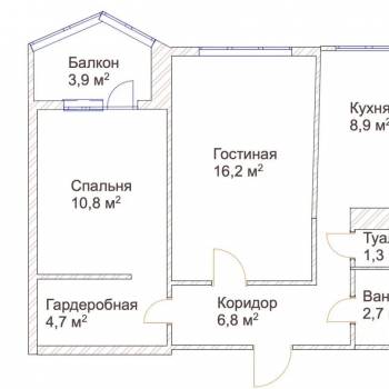 Продается 2-х комнатная квартира, 51 м²