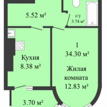Продается 1-комнатная квартира, 32 м²