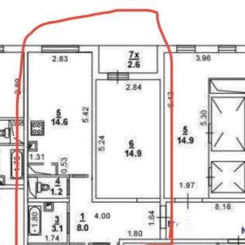 Сдается 2-х комнатная квартира, 51 м²