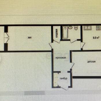 Сдается 2-х комнатная квартира, 53 м²