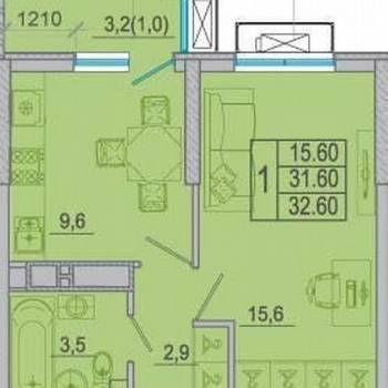 Продается 1-комнатная квартира, 32,8 м²