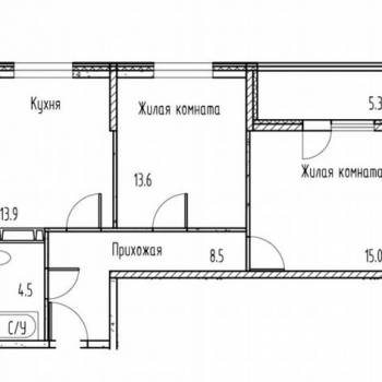 Продается 2-х комнатная квартира, 56 м²