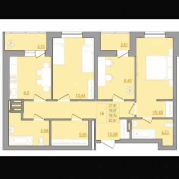 Продается 3-х комнатная квартира, 84,5 м²