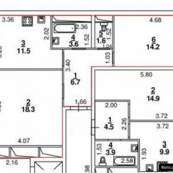 Продается 2-х комнатная квартира, 57 м²