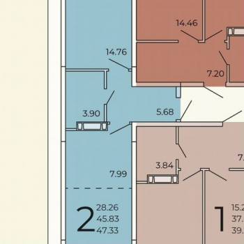 Продается 1-комнатная квартира, 47,3 м²