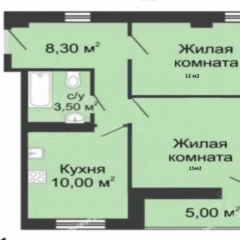 Продается 1-комнатная квартира, 56 м²