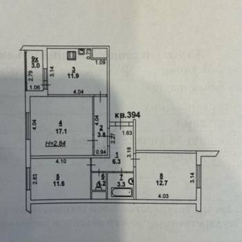 Продается 3-х комнатная квартира, 67,9 м²