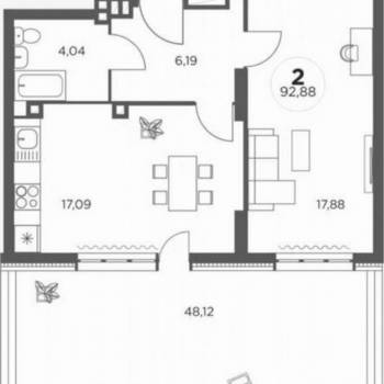 Сдается 2-х комнатная квартира, 45 м²
