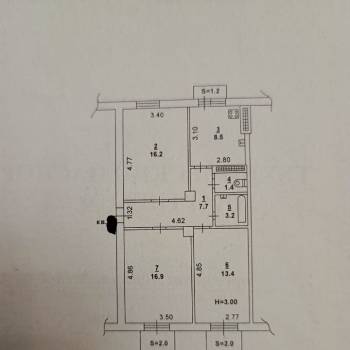 Продается 3-х комнатная квартира, 68,9 м²