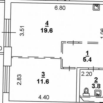 Продается 1-комнатная квартира, 44 м²