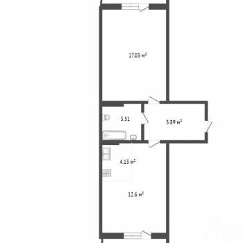 Продается 1-комнатная квартира, 50 м²
