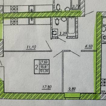Продается 2-х комнатная квартира, 50 м²