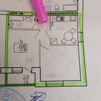 Продается 2-х комнатная квартира, 41,1 м²