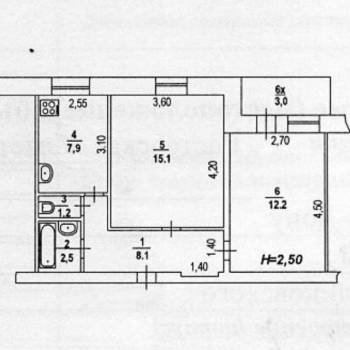 Продается 2-х комнатная квартира, 47 м²