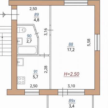 Продается 1-комнатная квартира, 33 м²