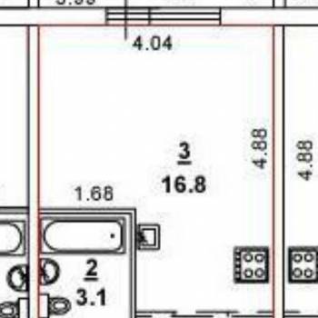Продается 1-комнатная квартира, 24,4 м²