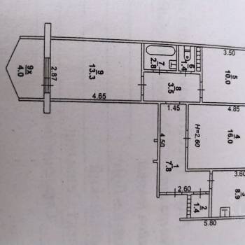 Продается 3-х комнатная квартира, 65,2 м²
