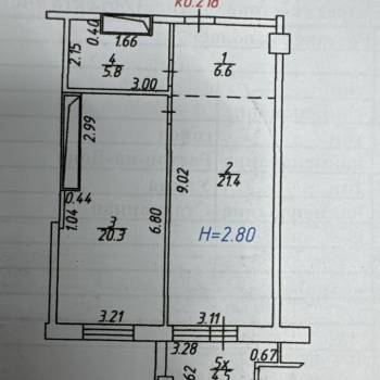 Продается 3-х комнатная квартира, 55 м²