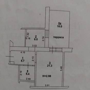 Продается 1-комнатная квартира, 61,8 м²