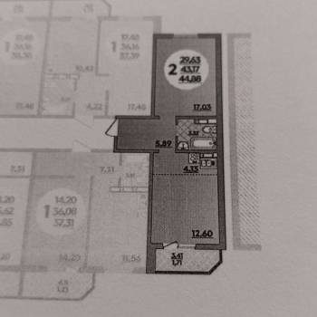 Сдается 2-х комнатная квартира, 39,7 м²