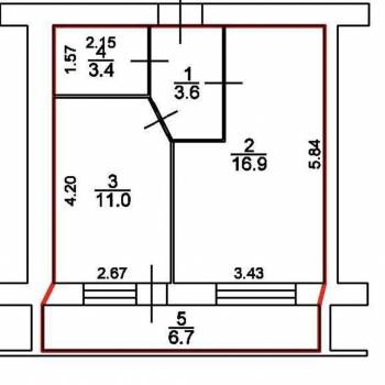 Сдается 1-комнатная квартира, 34,9 м²