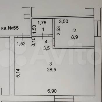 Продается 1-комнатная квартира, 43,6 м²