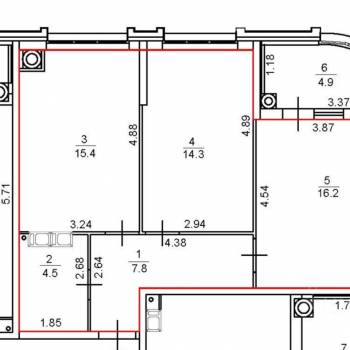 Продается 2-х комнатная квартира, 63 м²