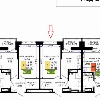 Продается 1-комнатная квартира, 35,7 м²